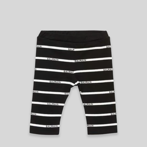 Balmain Kid's Logo Stripe Leggings