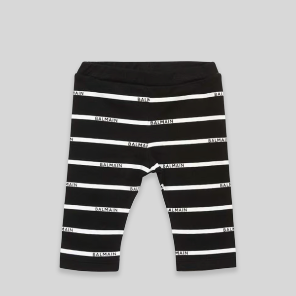 Balmain Kid's Logo Stripe Leggings