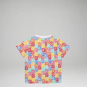 Balmain Kids Multicolor Monogram 'PB' Logo T-Shirt