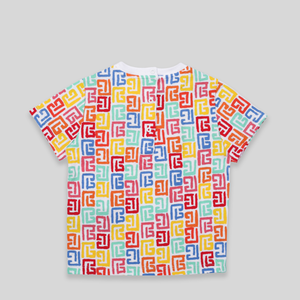 Balmain Kids Multicolor Monogram 'PB' Logo T-Shirt