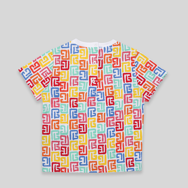 Balmain Kids Multicolor Monogram 'PB' Logo T-Shirt