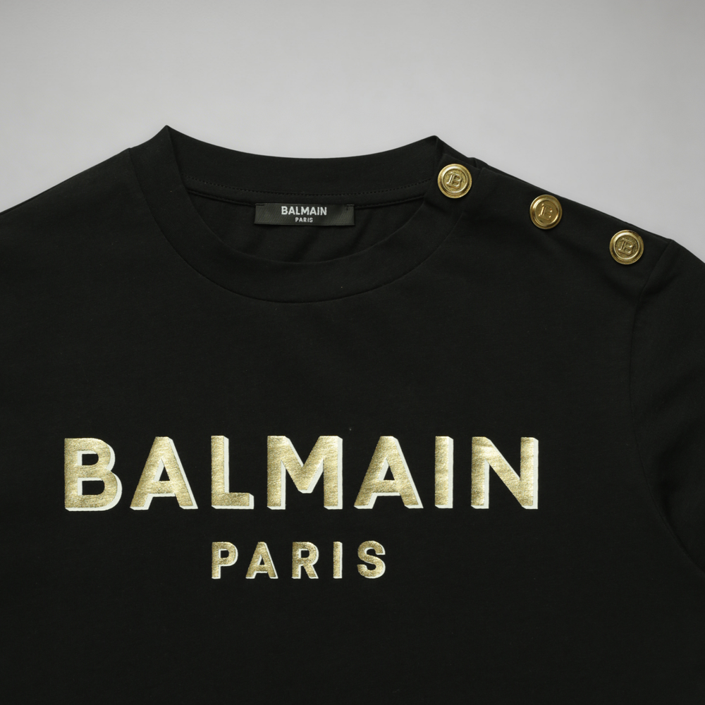 Balmain Kids Metallic 3D Logo T-Shirt