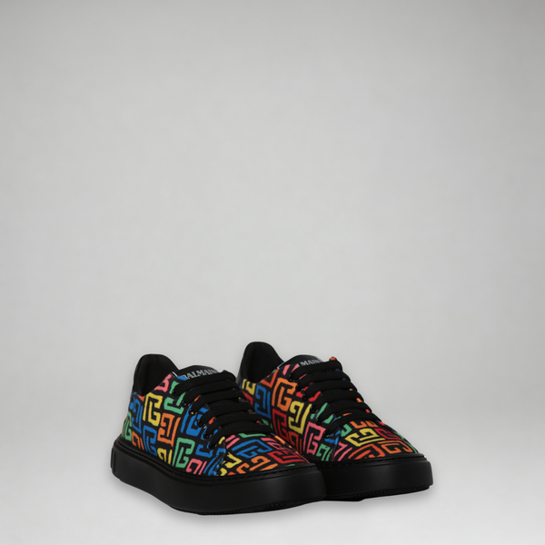 Balmain Kids Monogram Logo Sneakers