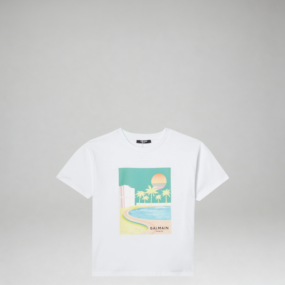 Balmain Kids Miami Graphic Cotton T-shirt