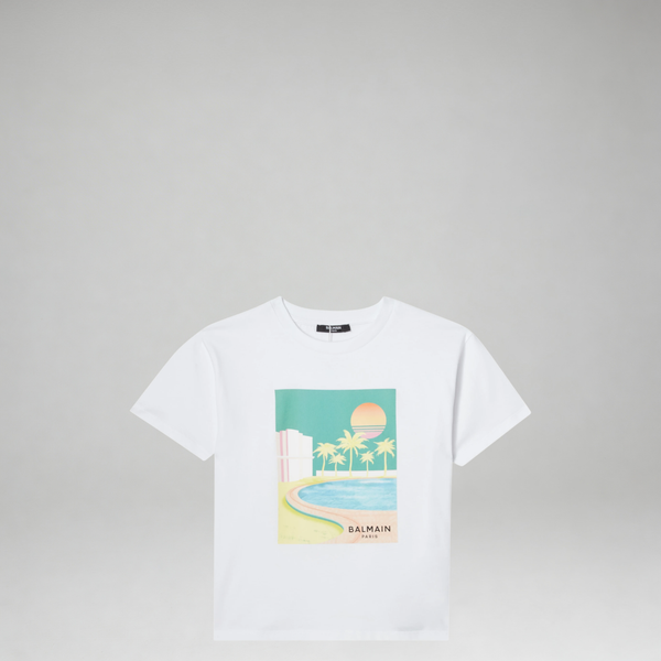 Balmain Kids Miami Graphic Cotton T-shirt