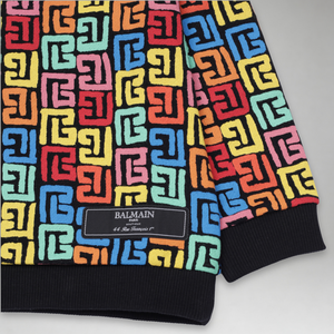 Balmain Kids Toddler's Multicolor Monogram Logo Sweatshirt