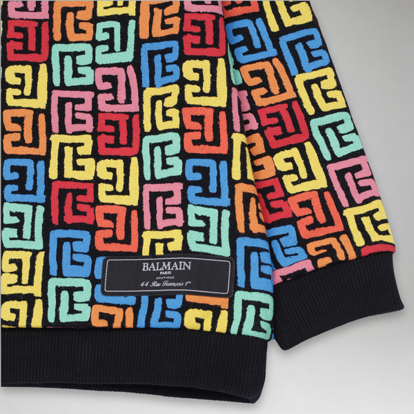 Balmain Kids Toddler's Multicolor Monogram Logo Sweatshirt
