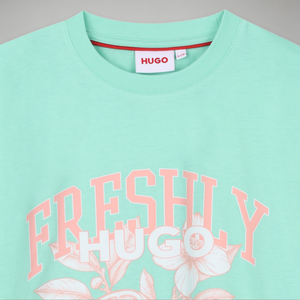 Hugo by Hugo Boss Kids 'Freshly Vibes' Cropped T-Shirt