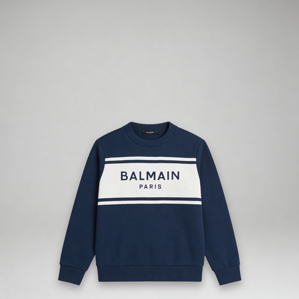 Balmain Kids Chest Panel Logo Sweatshirt