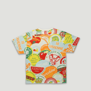 Kenzo Kids All-Over Print Fruit Sticker Logo T-Shirt