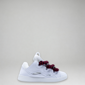 Lanvin Kids Zig Zag Lace Leather Sneakers