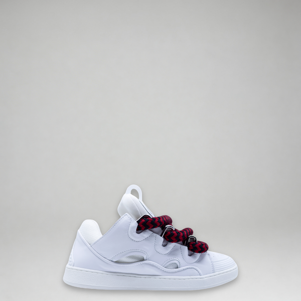 Lanvin Kids Zig Zag Lace Leather Sneakers