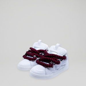 Lanvin Kids Zig Zag Lace Leather Sneakers
