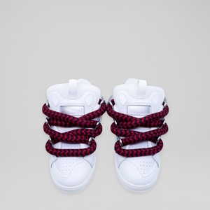 Lanvin Kids Zig Zag Lace Leather Sneakers