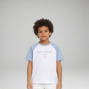 Balmain Kids Raglan Jersey Logo T-Shirt
