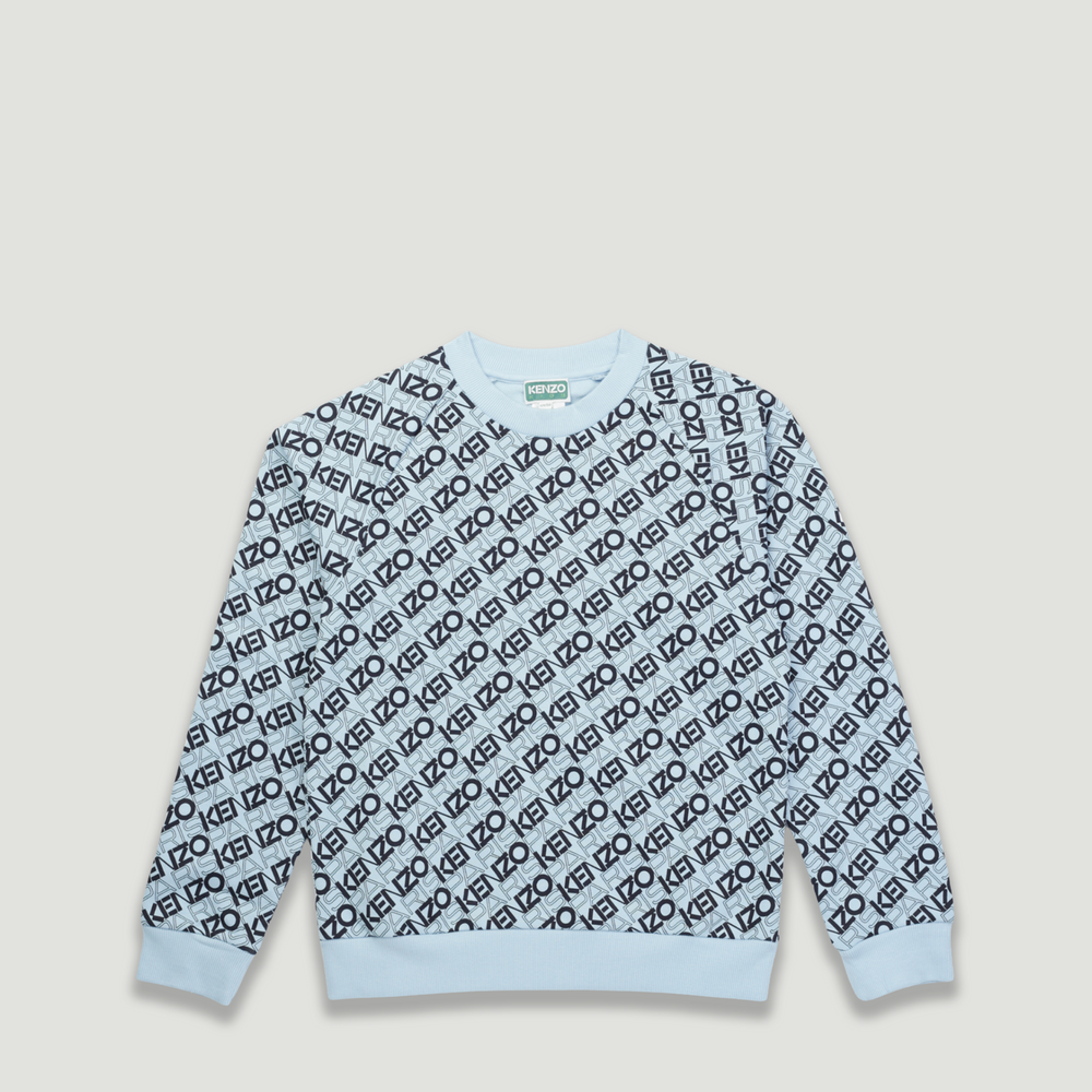 Kenzo Kids All-Over Logo Crewneck Sweatshirt