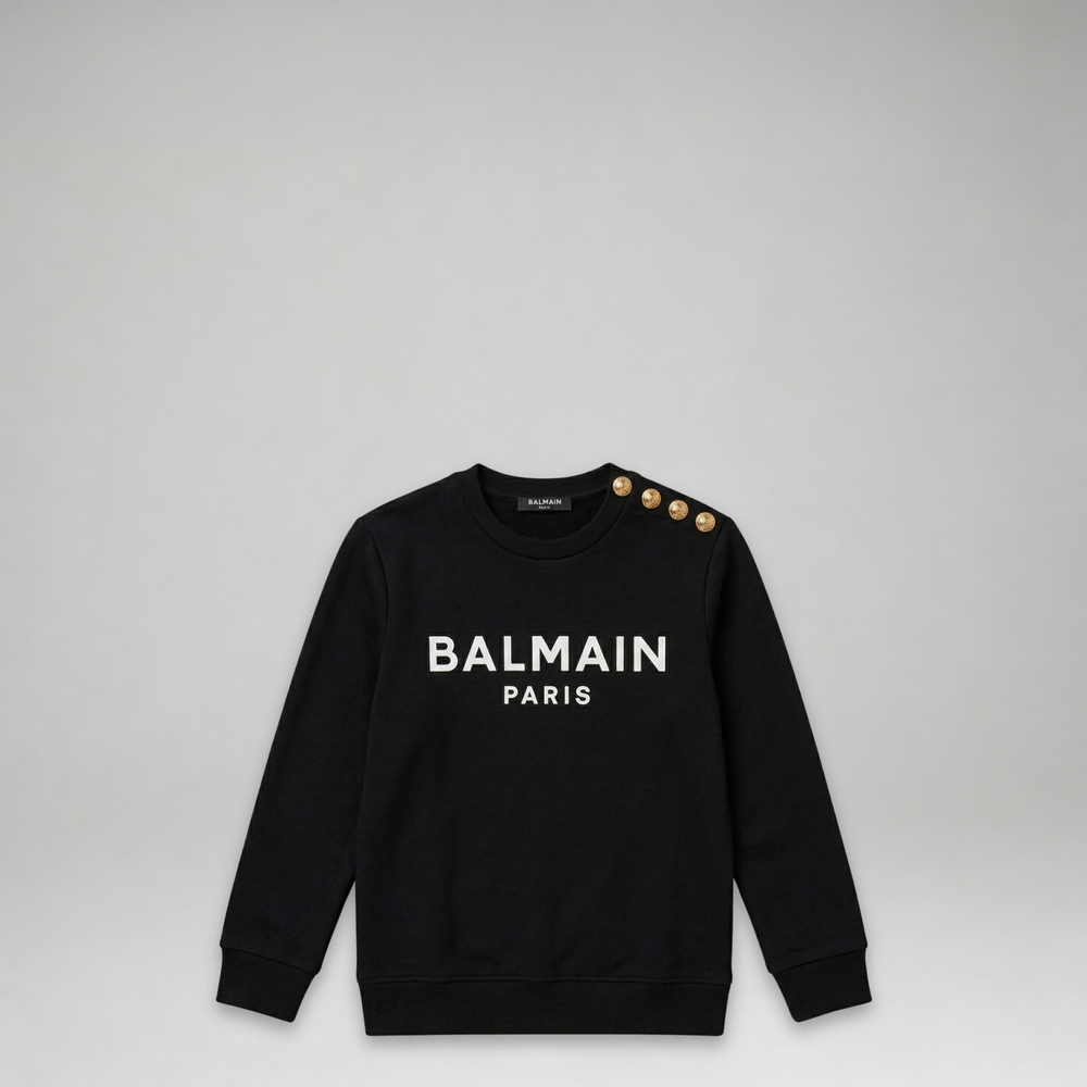 Balmain Kids Prestige Button Crewneck Sweatshirt