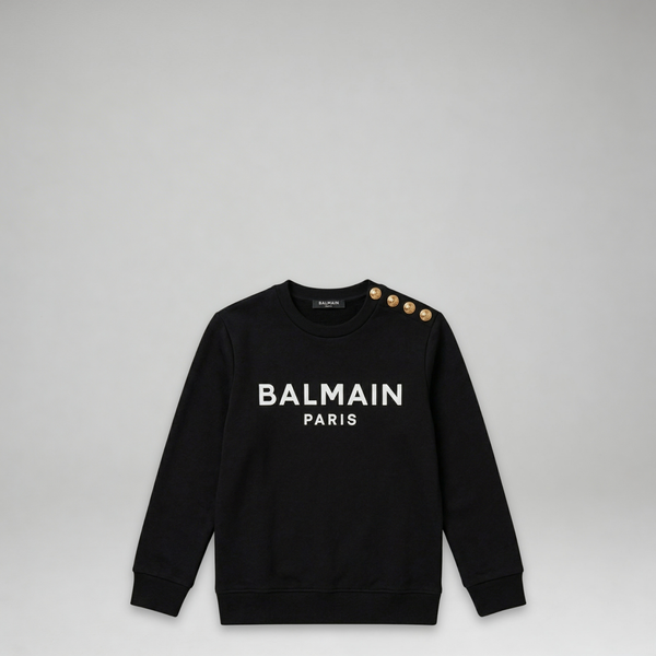 Balmain Kids Prestige Button Crewneck Sweatshirt