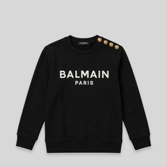 Balmain Kids Prestige Button Crewneck Sweatshirt