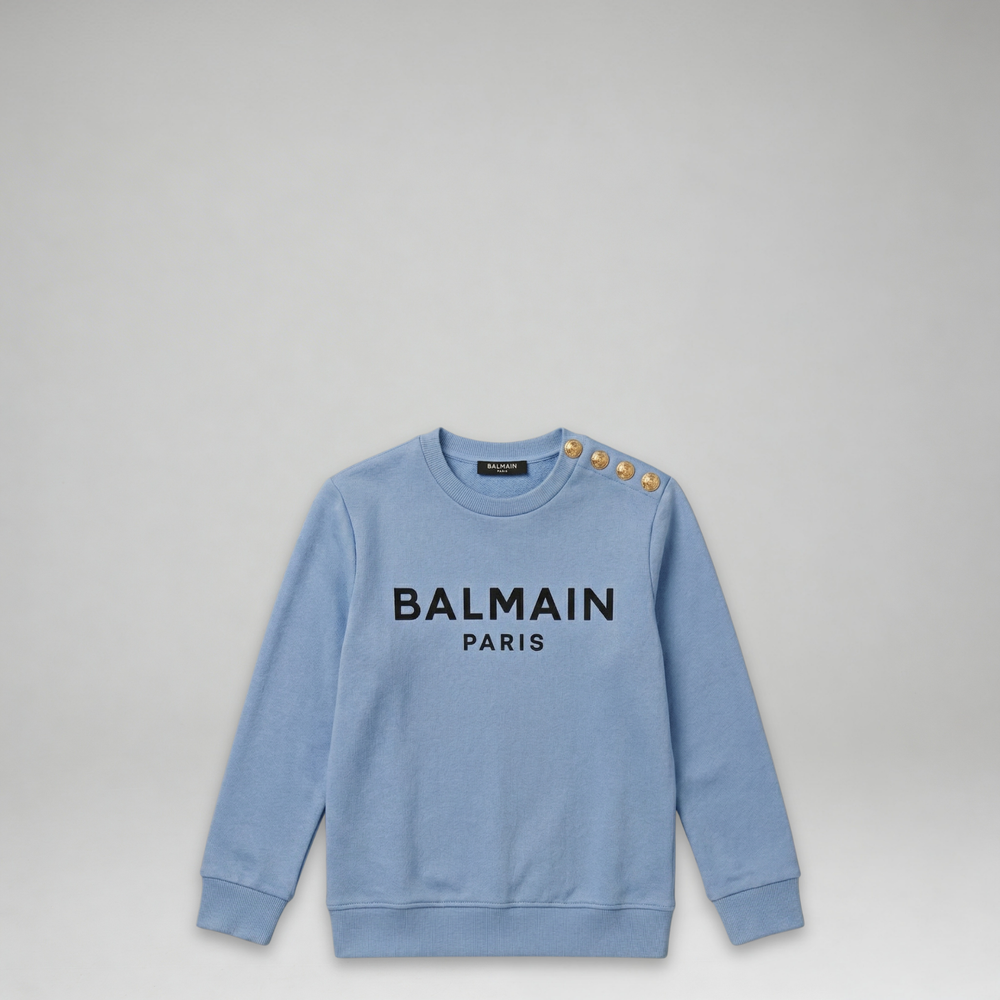 Balmain Kids Prestige Button Crewneck Sweatshirt