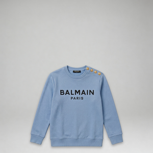 Balmain Kids Prestige Button Crewneck Sweatshirt