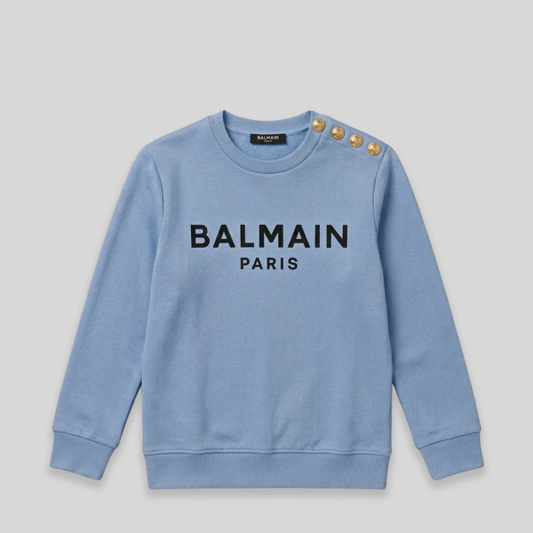 Balmain Kids Prestige Button Crewneck Sweatshirt