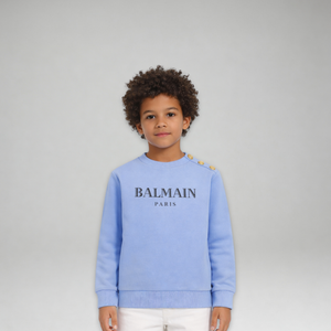 Balmain Kids Prestige Button Crewneck Sweatshirt
