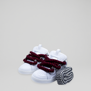 Lanvin Kids Zig Zag Lace Leather Sneakers