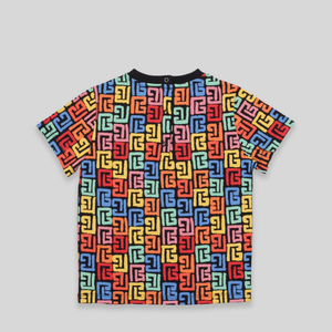 Balmain Kids Multicolor Monogram 'PB' Logo T-Shirt