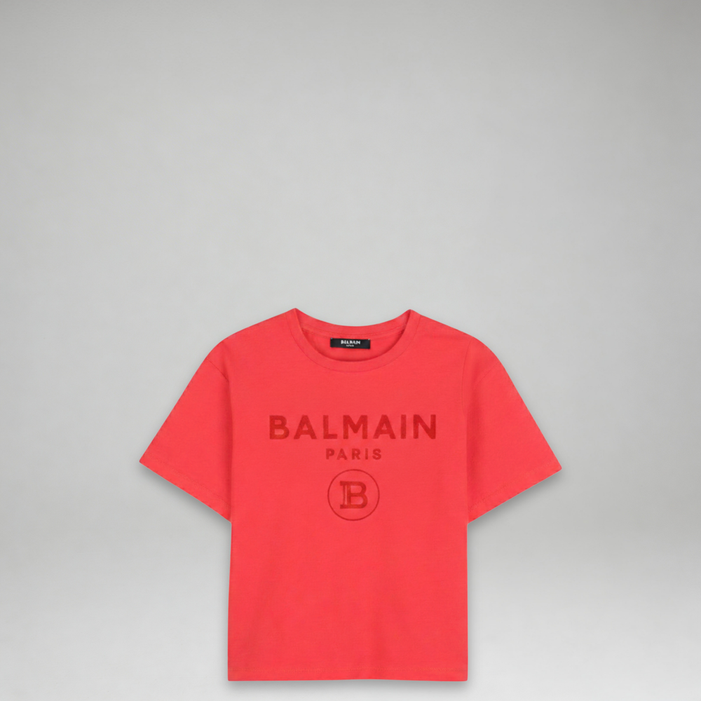 Balmain Kids Flocked Logo T-Shirt