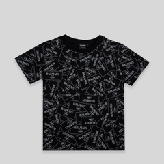 Balmain Kids Monogram Label Logo T-Shirt