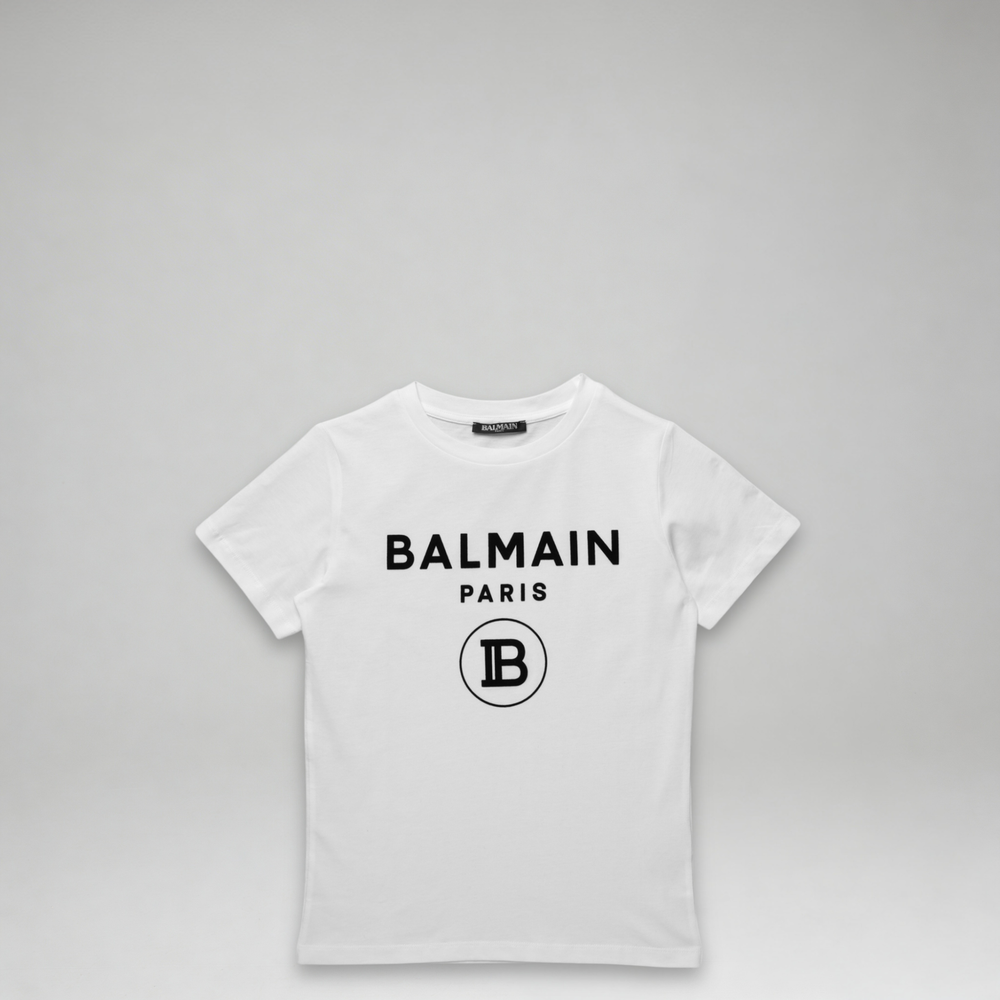 Balmain Kids Flocked Logo T-Shirt