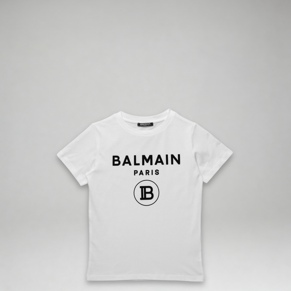 Balmain Kids Flocked Logo T-Shirt