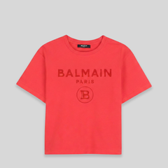 Balmain Kids Flocked Logo T-Shirt