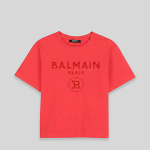 Balmain Kids Flocked Logo T-Shirt
