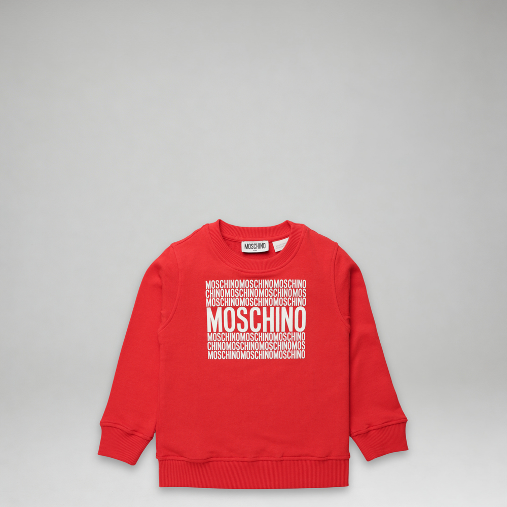 Moschino Kids Square Text Logo Crewneck Sweatshirt