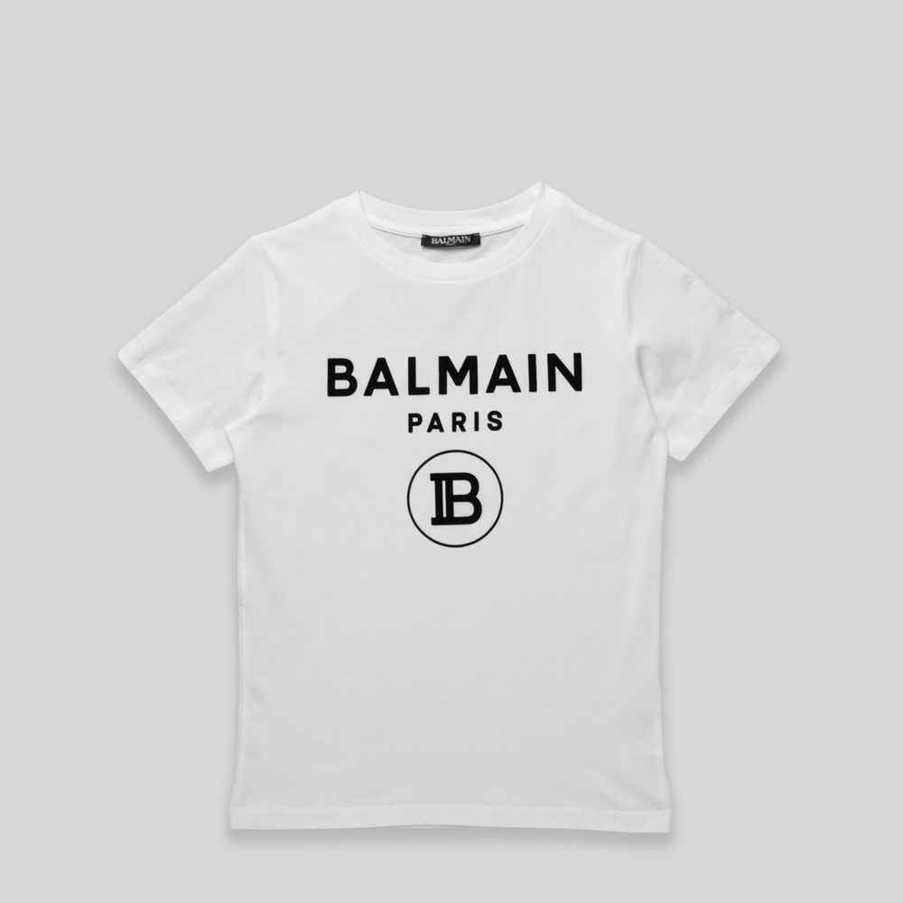 Balmain Kids Flocked Logo T-Shirt