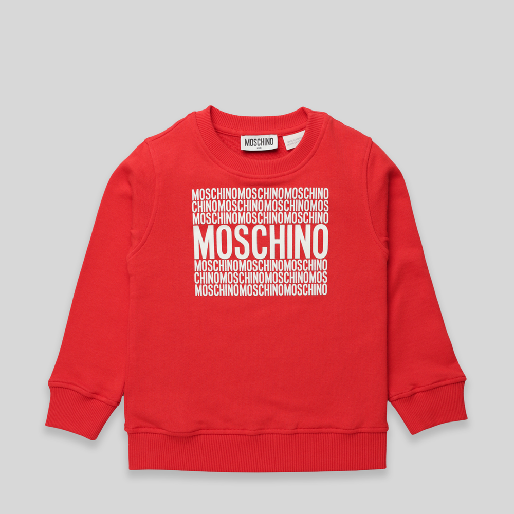 Moschino Kids Square Text Logo Crewneck Sweatshirt