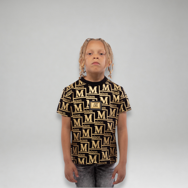 MDB Couture Kid's Metallic Monogram T-shirt