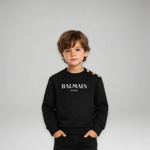 Balmain Kids Prestige Button Crewneck Sweatshirt