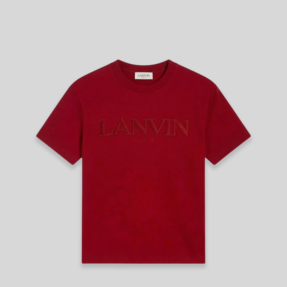Lanvin Kids Classic Embroidered Logo Short Sleeve T-Shirt