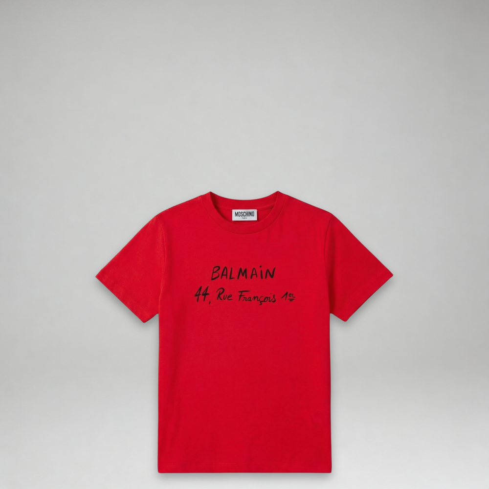 Balmain Kids Address Script Logo T-Shirt