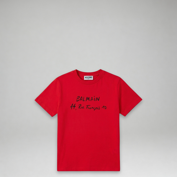 Balmain Kids Address Script Logo T-Shirt