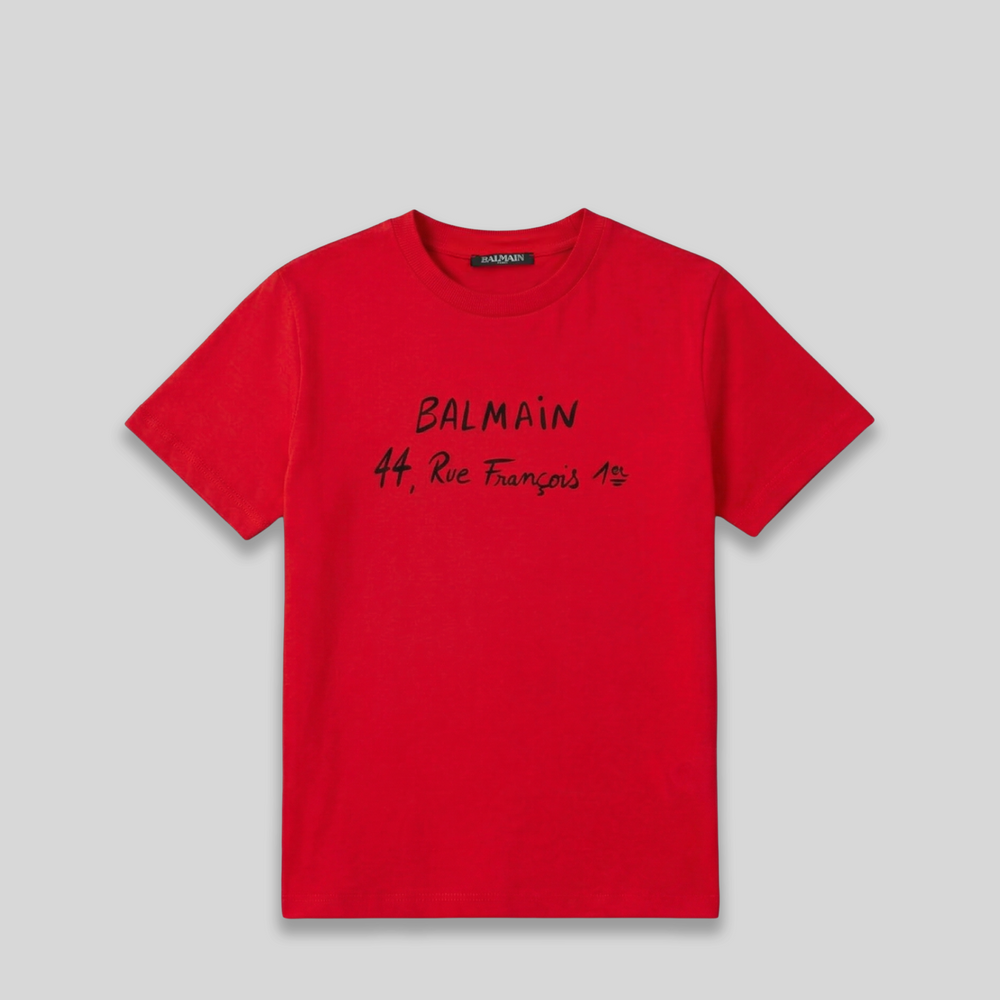 Balmain Kids Address Script Logo T-Shirt