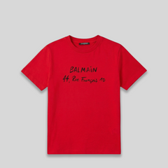 Balmain Kids Address Script Logo T-Shirt