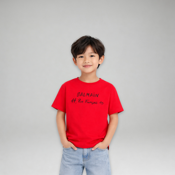 Balmain Kids Address Script Logo T-Shirt