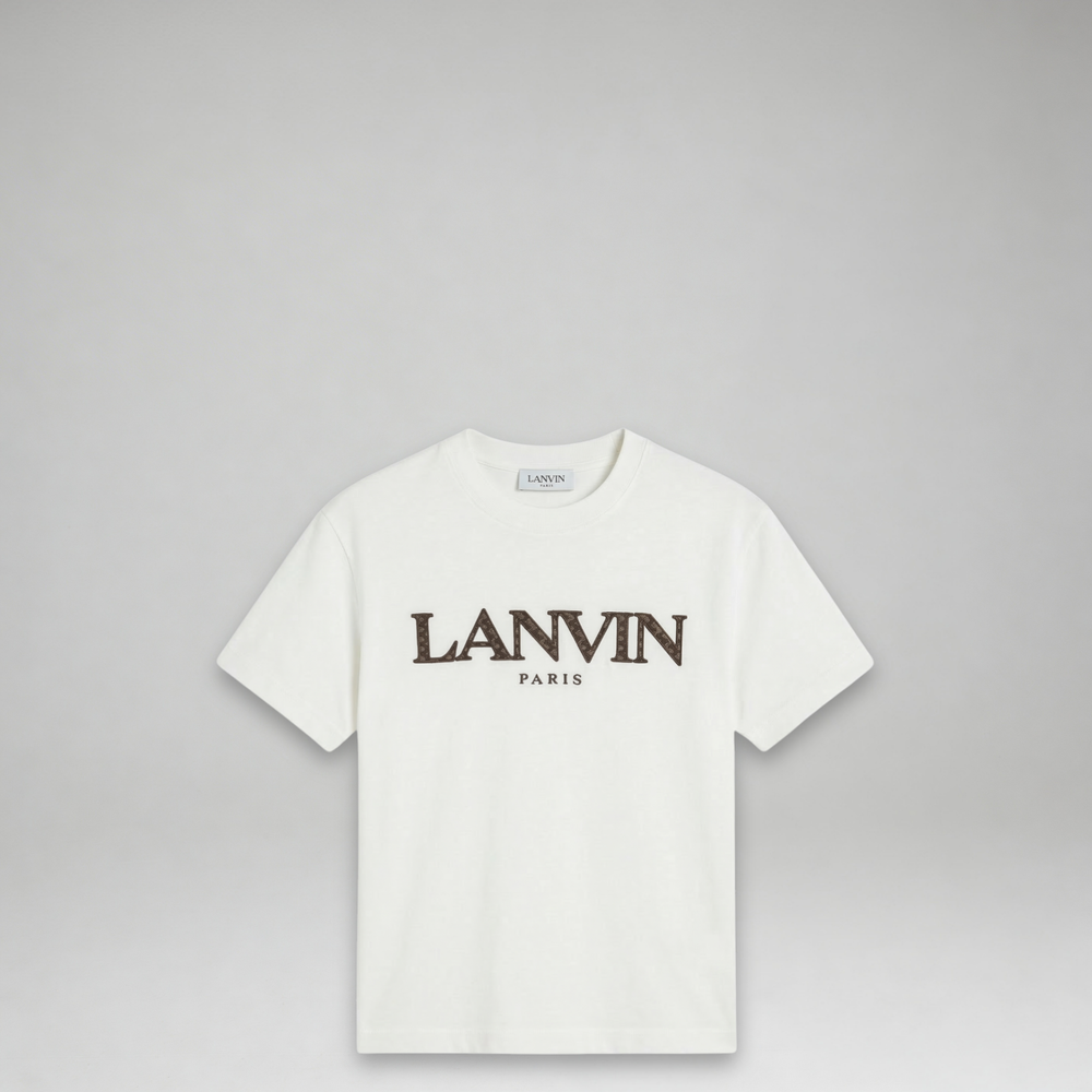 Lanvin Kids Zig-Zag Embroidered Logo T-Shirt