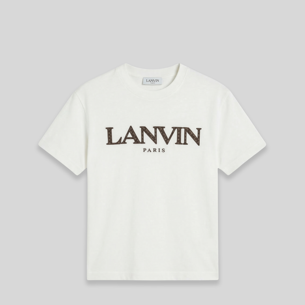 Lanvin Kids Zig-Zag Embroidered Logo T-Shirt
