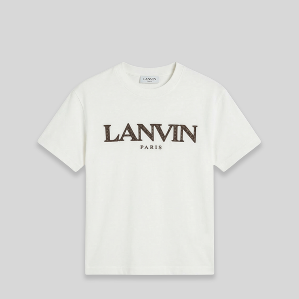 Lanvin Kids Zig-Zag Embroidered Logo T-Shirt