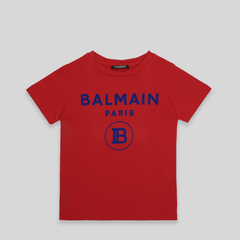 Balmain Kids Flocked Logo T-Shirt